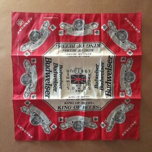 Budweiser Red Bandana One Soho Square OOB Maine Souvenir Vintage 1990s